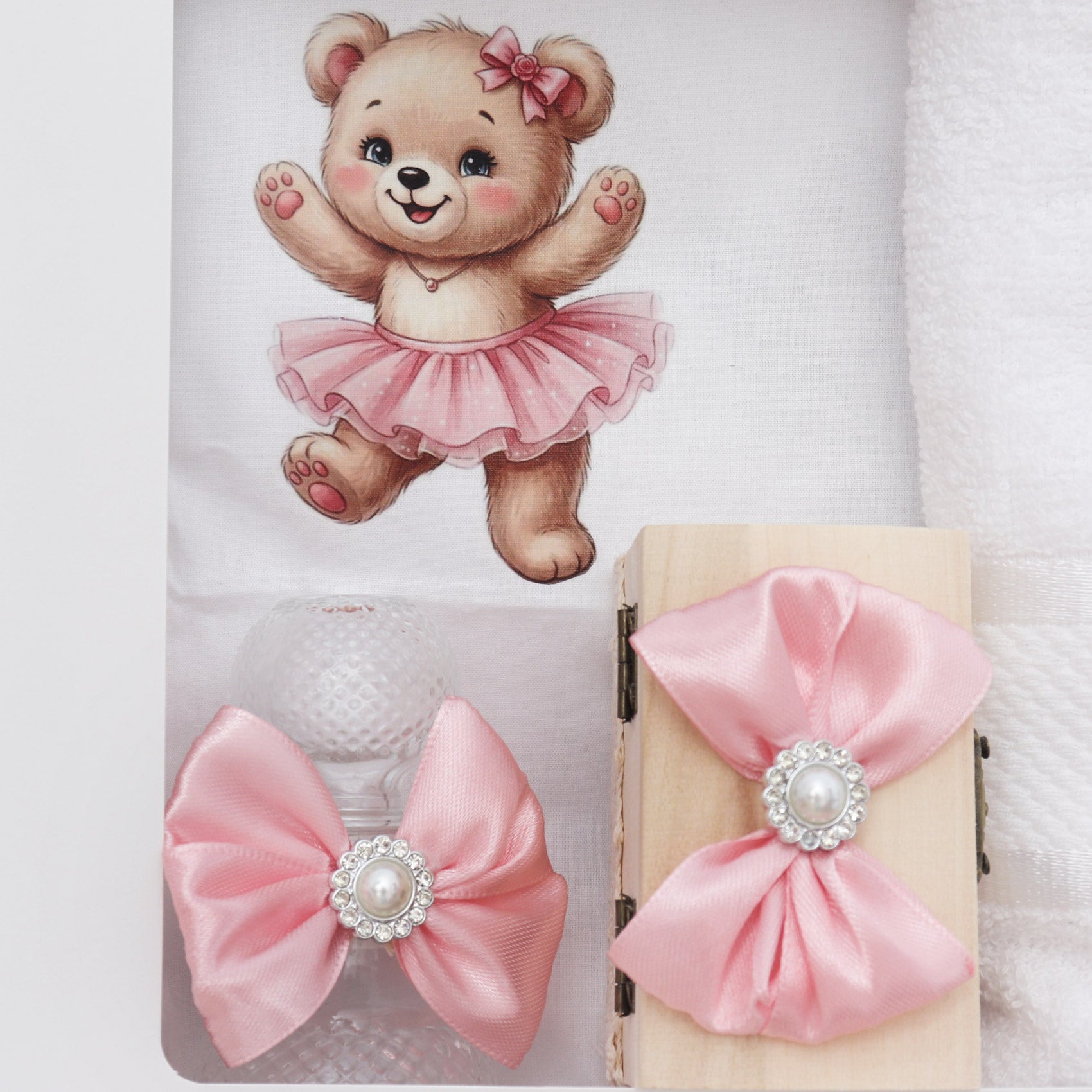 Trusou botez cu ursulet balerina, 7 piese, Recostore®, REC5012/33 - imagine 2