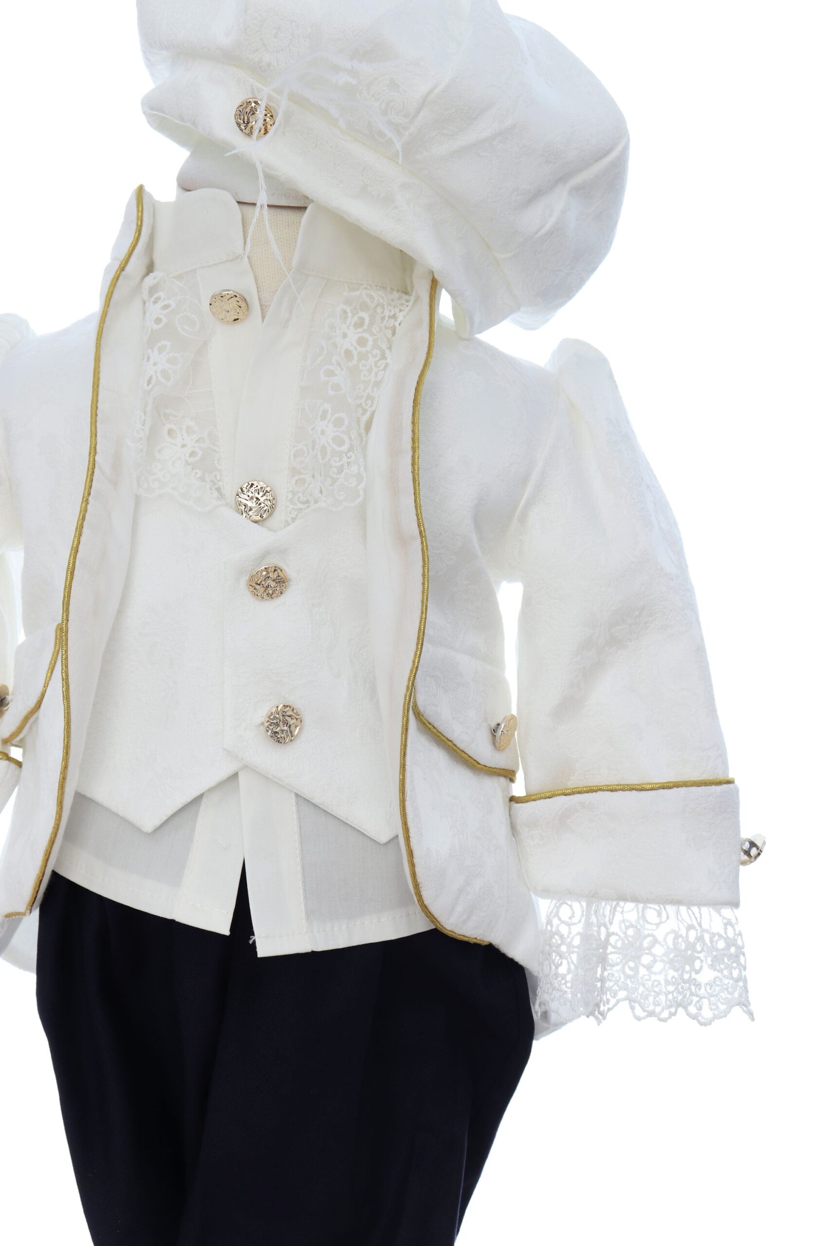 Costumas de print pentru botez, alb-bleumarin, 5 piese, REC3520 - imagine 2