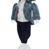 Costumas de print pentru botez, turcoaz-bleumarin, 5 piese, REC3523 - imagine 3