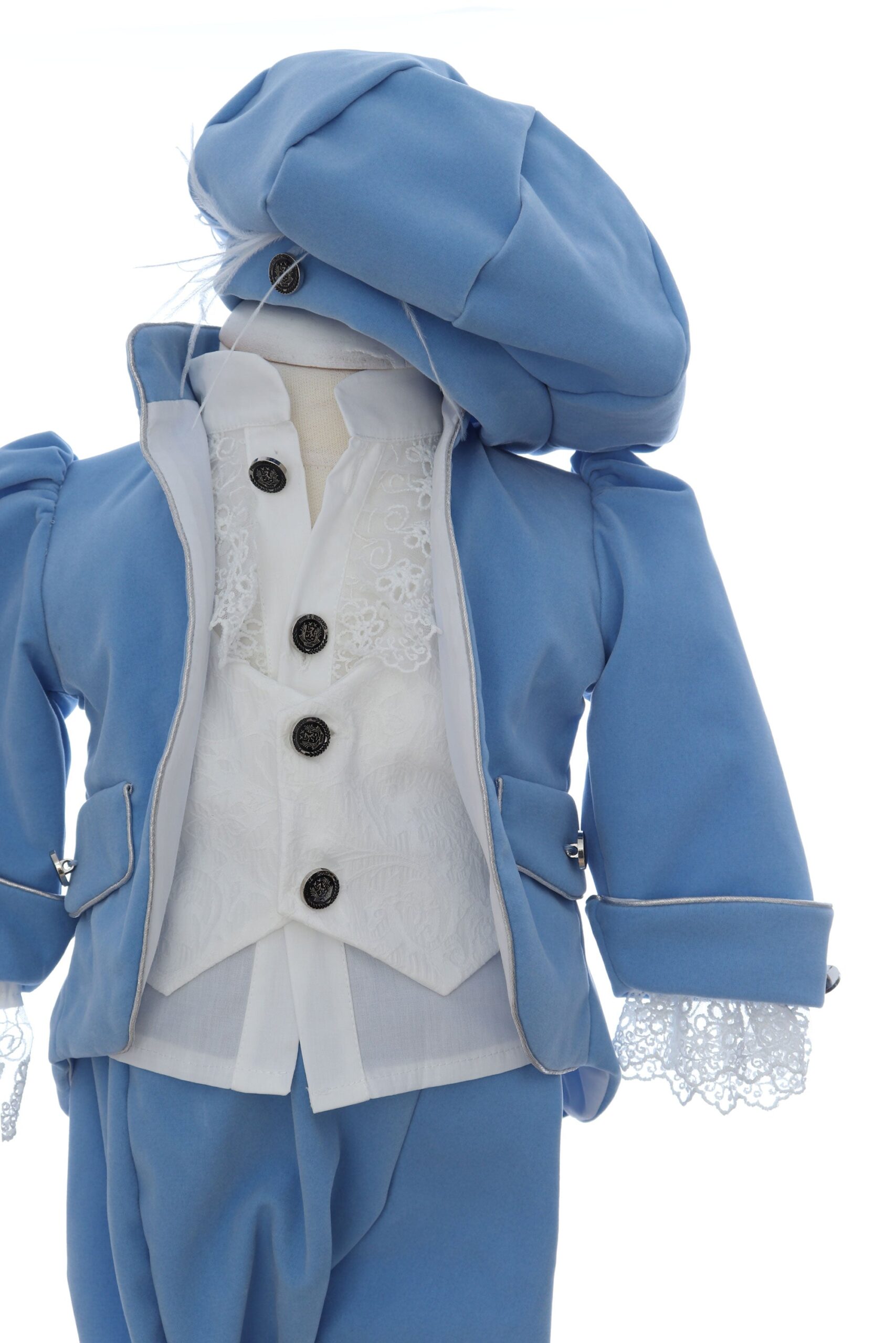 Costumas de print pentru botez, bleu, 5 piese, REC3525 - imagine 2