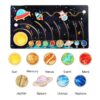 Joc educativ din lemn, labirint sistemul solar cu planete, dimensiune 39.5 cm x 22 cm, REC2916 - imagine 3