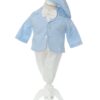Trusou complet pentru botez de baieti, trusou simplu, lumanare cu "Radacini si aripi de la parinti", costum si pantofiori, bleu, 15 piese, Recostore®, REC2650 - imagine 2