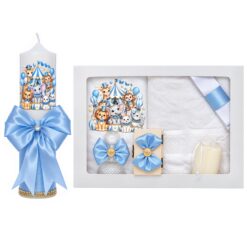 Set trusou botez cu tematica circ, lumanare si trusou, 8 piese, Recostore® REC5013/26