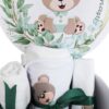 Trusou pentru botez de baieti, Model cu Ursulet, verde inchis, 8 piese, Recostore®, REC2625 - imagine 4