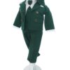 Costumas elegant cu inchidere in 4 nasturi pentru botez baietel, verde, 5 piese, Recostore® REC3535 - imagine 4