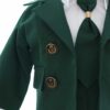 Costumas elegant cu inchidere in 4 nasturi pentru botez baietel, verde, 5 piese, Recostore® REC3535 - imagine 5