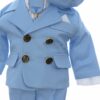 Costumas elegant cu inchidere in 4 nasturi pentru botez baietel, bleu, 5 piese, Recostore® REC3536 - imagine 2