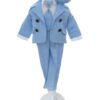 Costumas elegant cu inchidere in 4 nasturi pentru botez baietel, bleu, 5 piese, Recostore® REC3536 - imagine 3