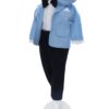 Costumas bleu pentru botez baietel, 5 piese, Recostore® REC3537 - imagine 2