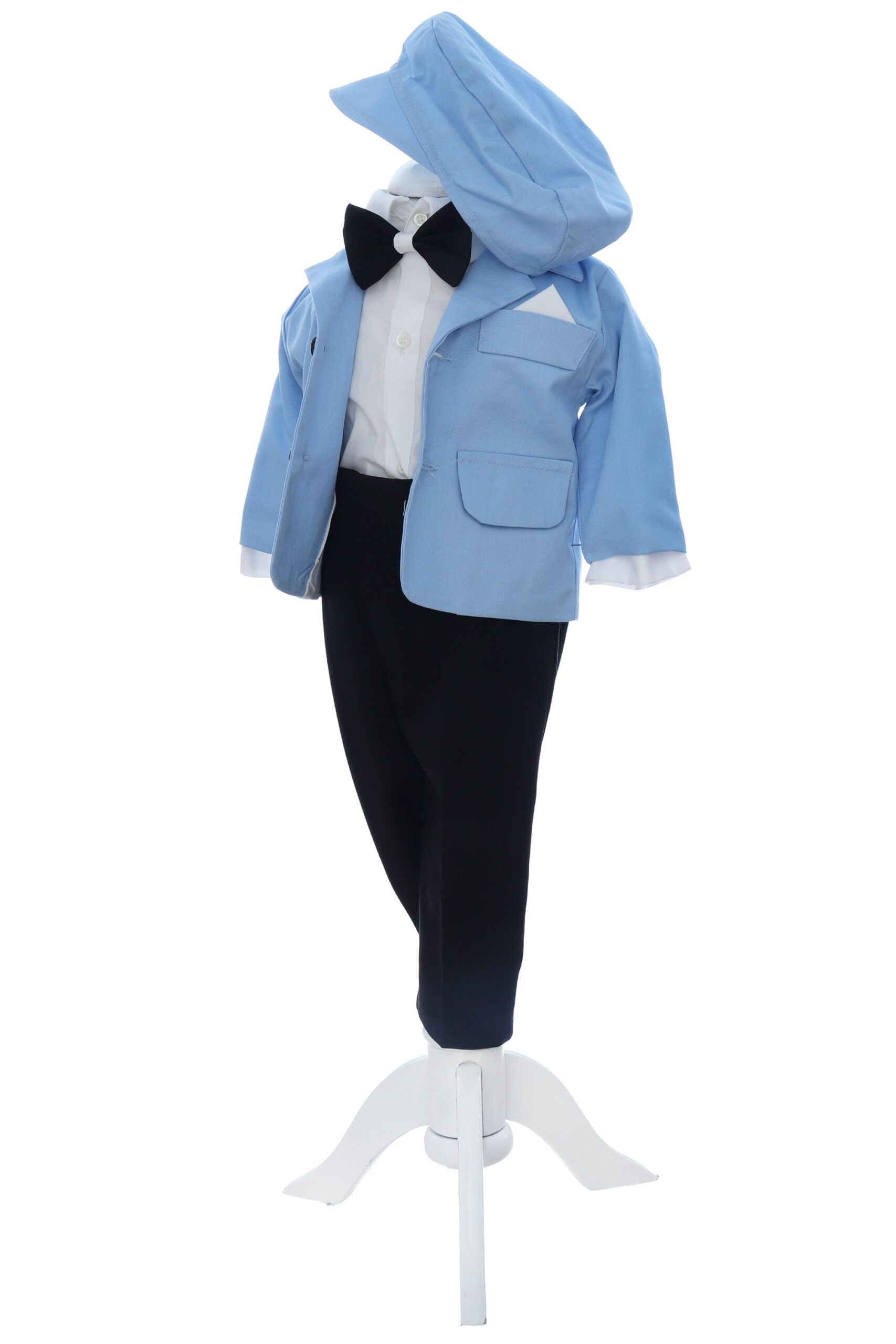 Costumas bleu pentru botez baietel, 5 piese, Recostore® REC3537 - imagine 2