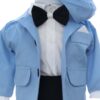 Costumas bleu pentru botez baietel, 5 piese, Recostore® REC3537 - imagine 3