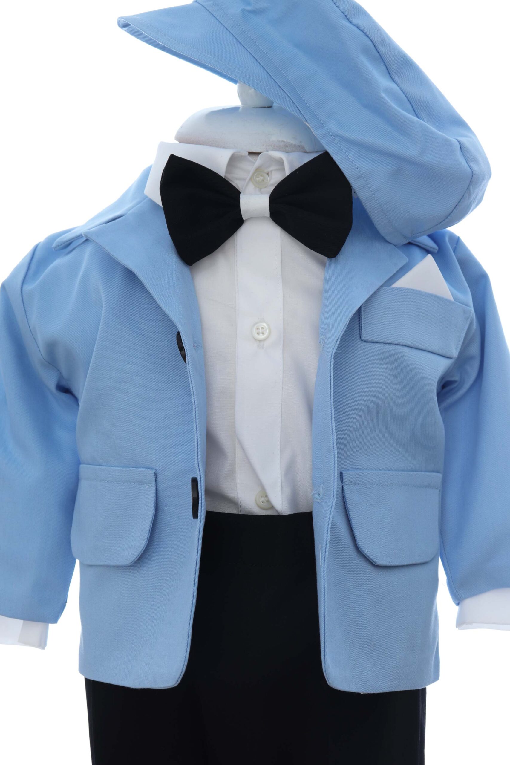 Costumas bleu pentru botez baietel, 5 piese, Recostore® REC3537 - imagine 3