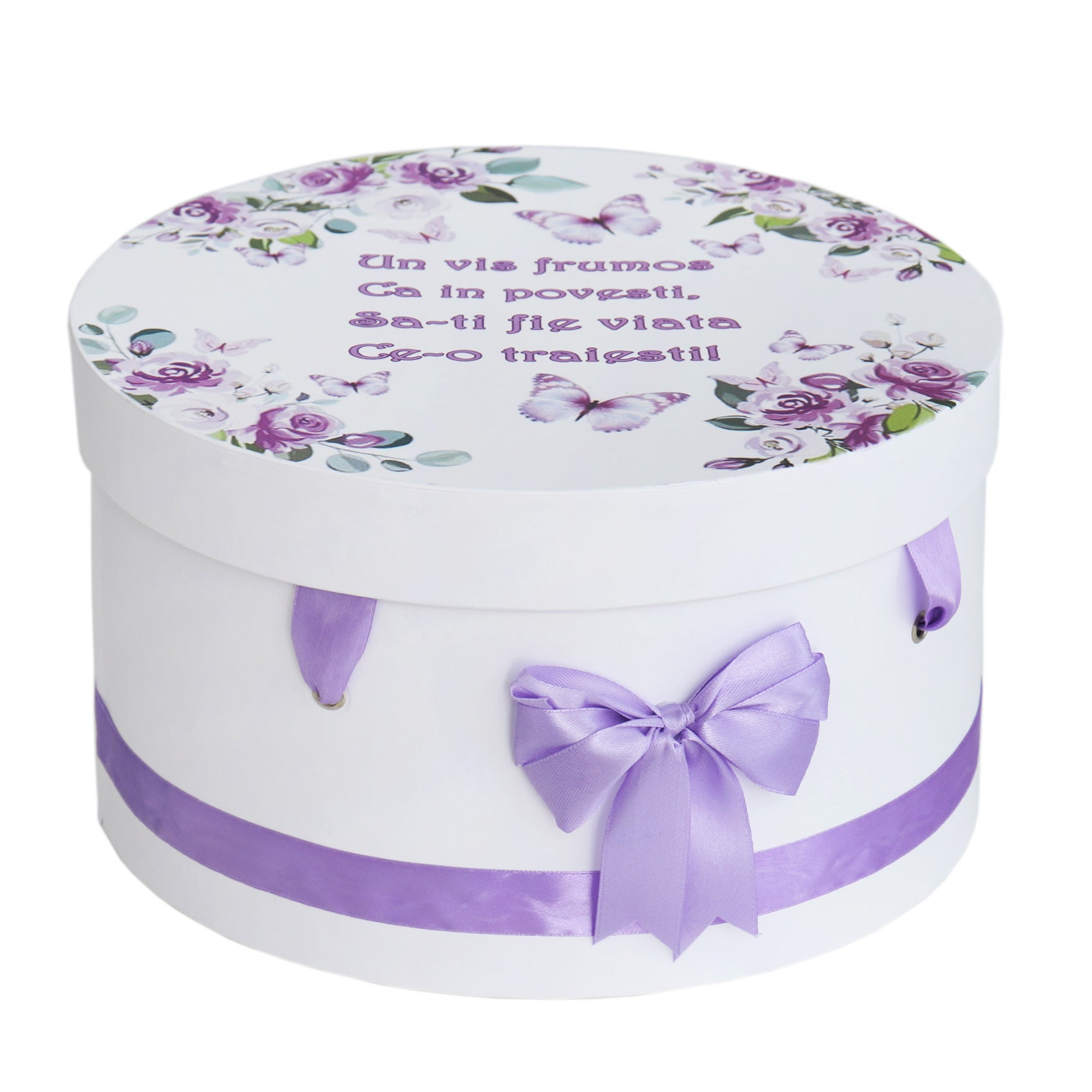 Trusou pentru botez de baieti, Model cu Fluturi, lila, 8 piese, Recostore®, REC2630 - imagine 2