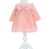 Rochie somon cu fundita pentru botez fetita, REC3339